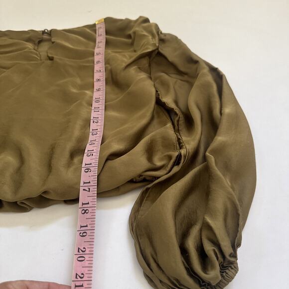 Anthropologie Shirt Blouse Green Satiny Type Fabric‎ Size Small - Picture 8 of 10